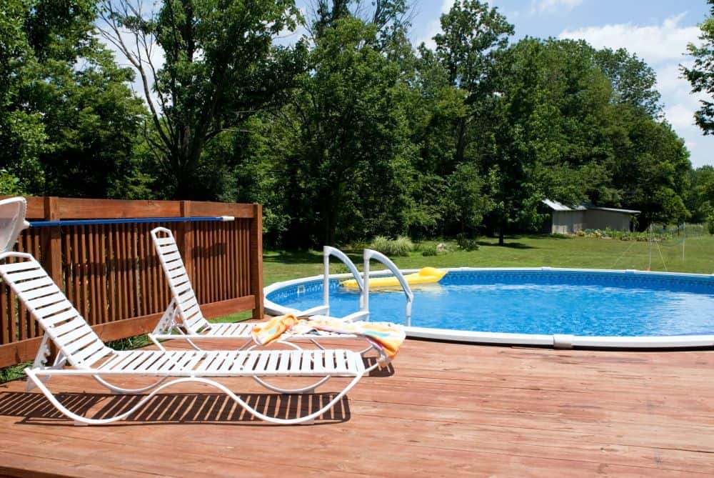 above ground pool with deck